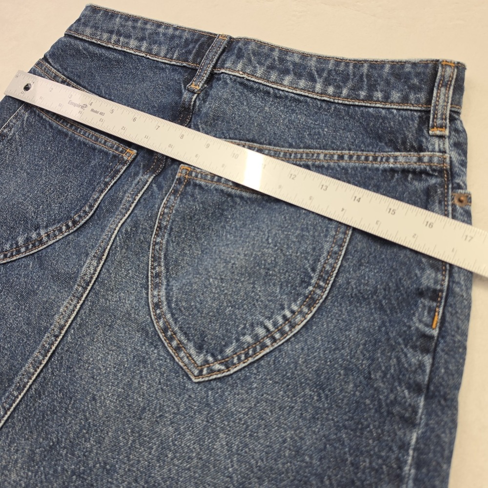 Free People Denim Mini Skirt Womens 27 Frayed Hem Raw Edge Boho Festival NWT - Picture 6 of 8